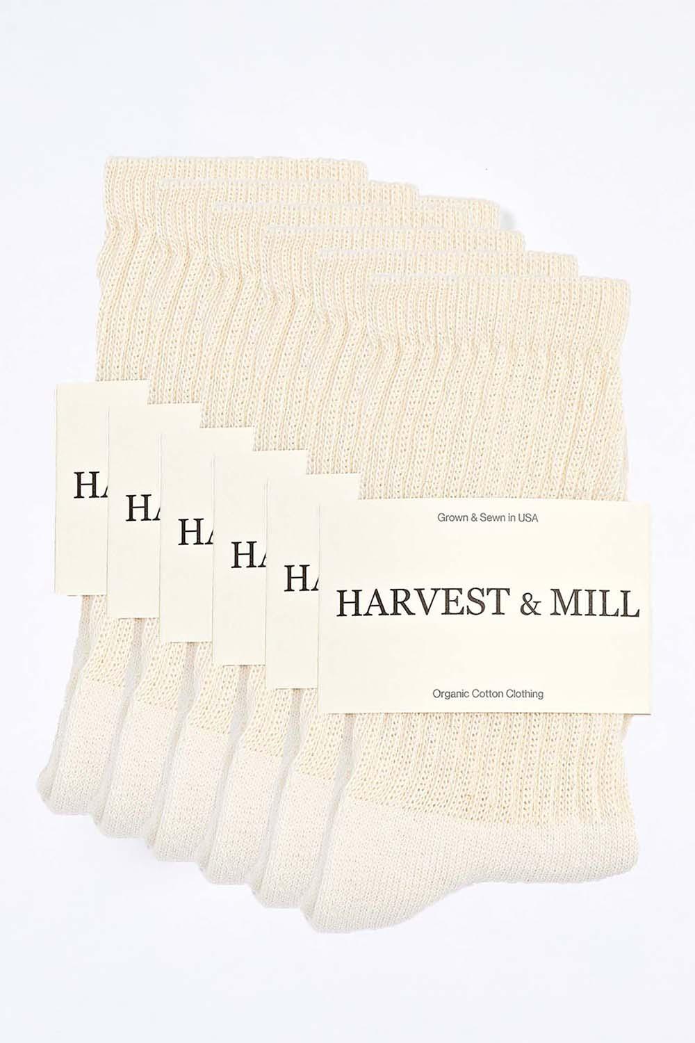 Women's 6 Pack Organic Cotton Socks Natural-White Crew Product Image