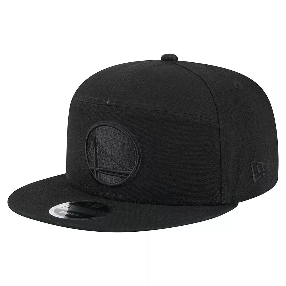 Men's New Era Black Milwaukee Bucks Adventure Canvas Split Panel 9FIFTY Snapback Hat Product Image