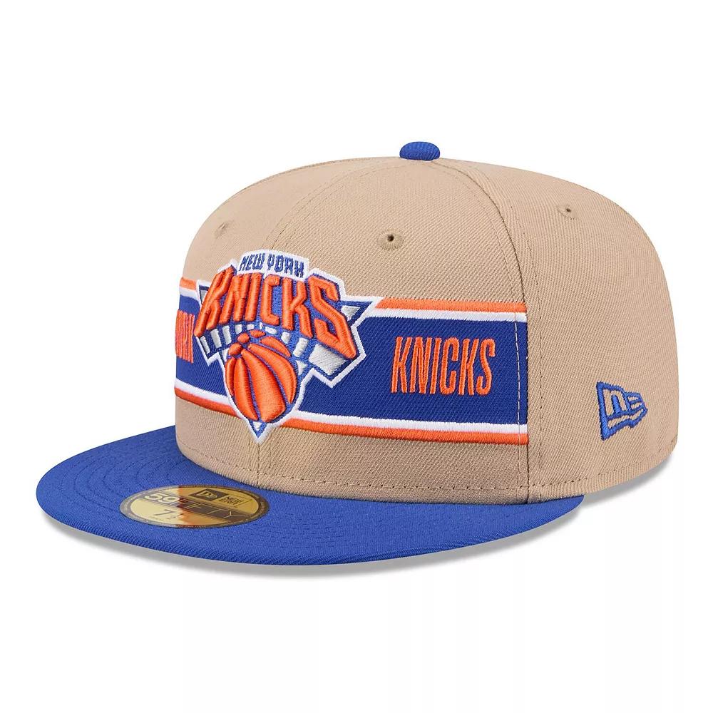 Men's New Era Tan/Blue New York Knicks 2024 NBA Draft 59FIFTY Fitted Hat, Size: 6 7/8, Team Product Image