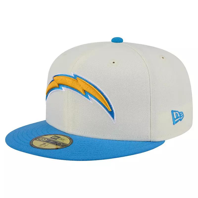 Men's New Era  White/Powder Blue Los Angeles Chargers Main 59FIFTY Fitted Hat, Size: 7 1/4 Product Image