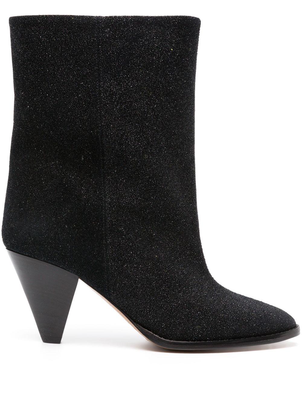 ISABEL MARANT Rouxa Suede 85mm Boots In Black Product Image