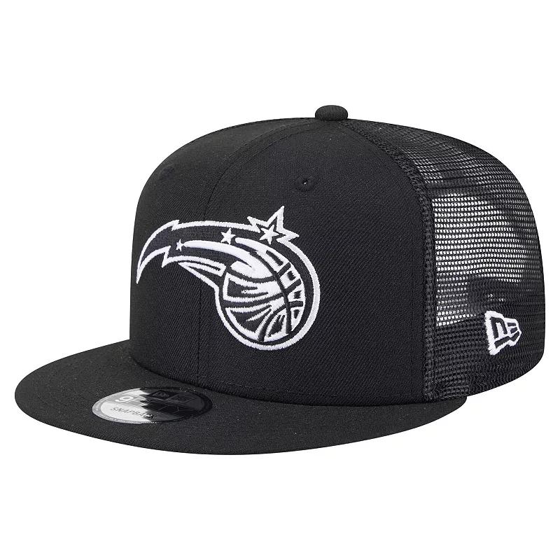 Men's New Era Black Orlando Magic 9FIFTY Snapback Trucker Hat, Mag Black Product Image