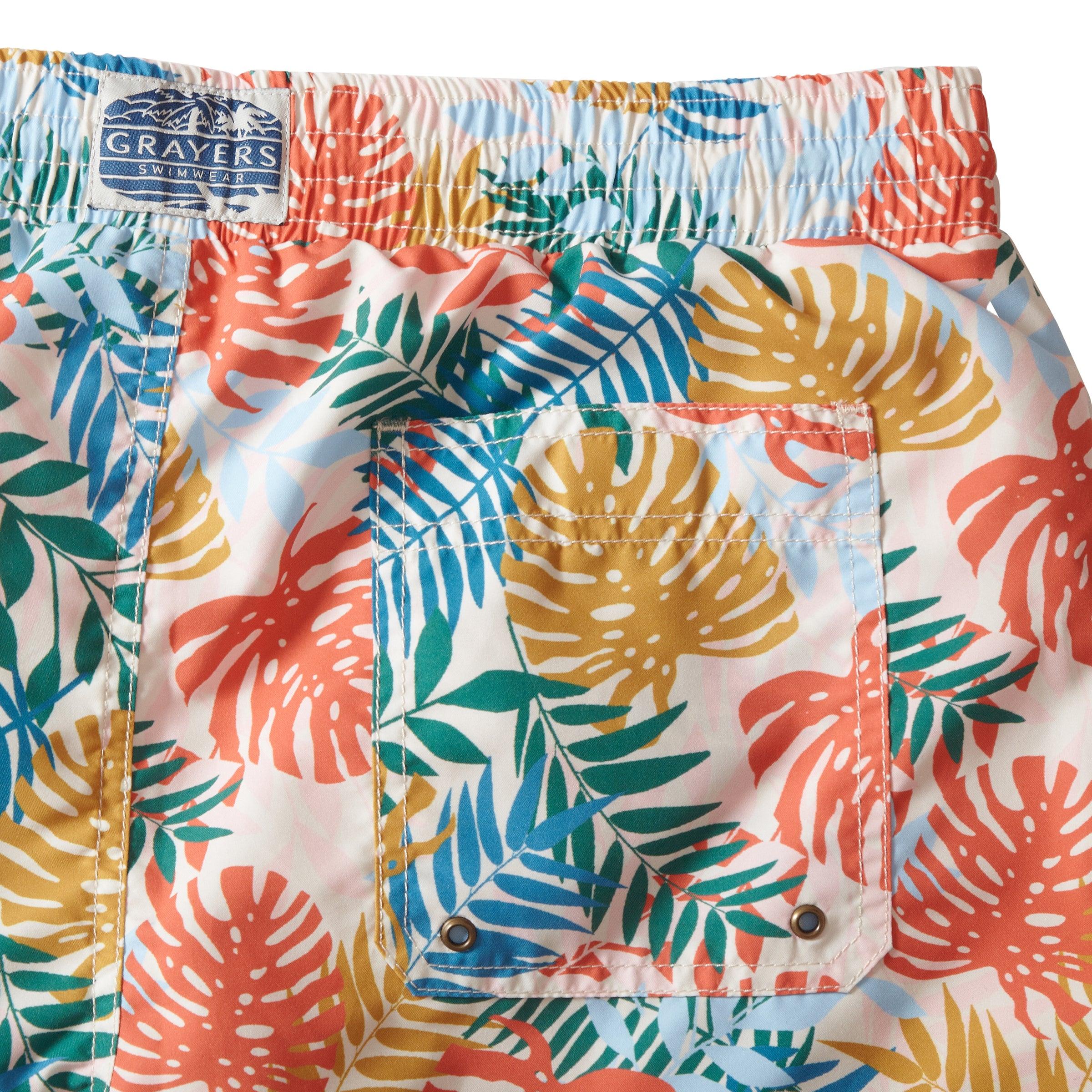 Tropical Leaf Eco Swim Trunk 8" - Multi Color Product Image