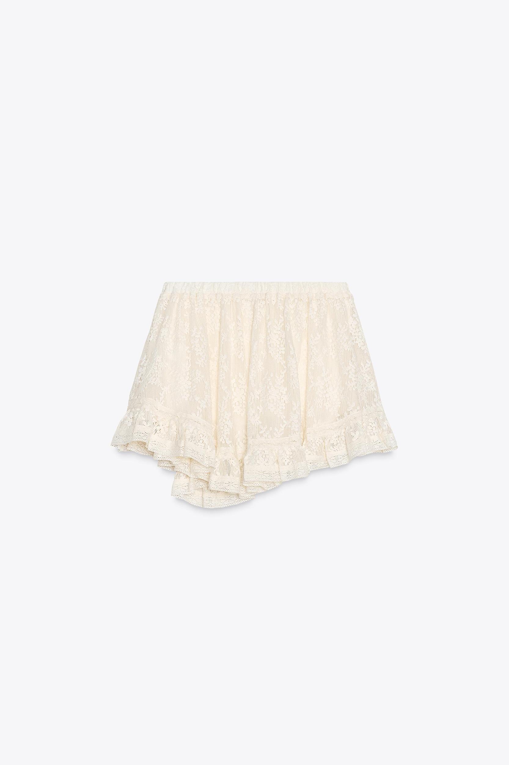 LACE RUFFLE MINI SKIRT Product Image