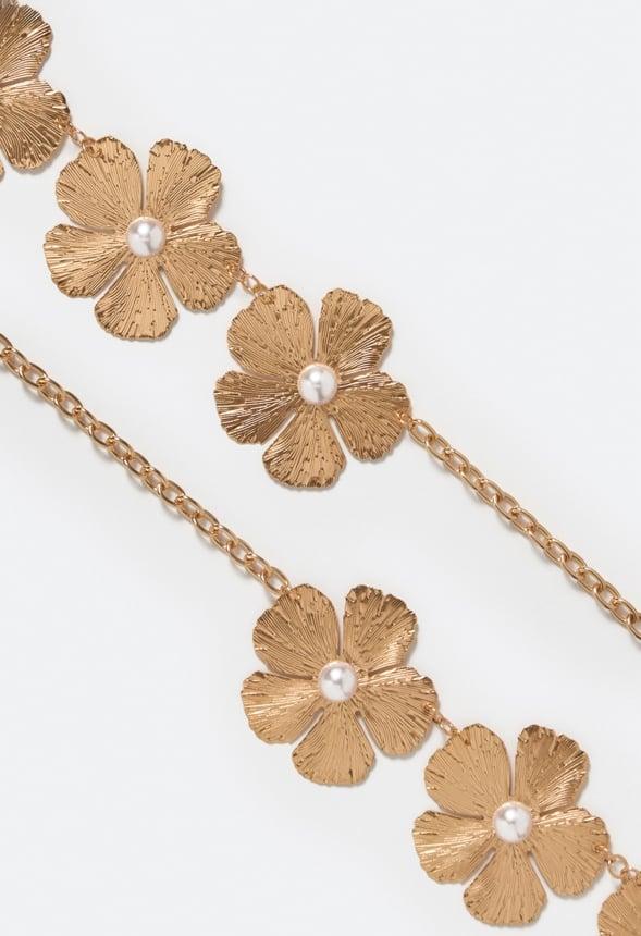 Haley Textured Flowers Chain Belt Product Image