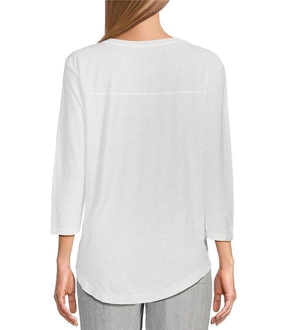 Westbound 3/4 Sleeve Knit Crew Neck Top Product Image