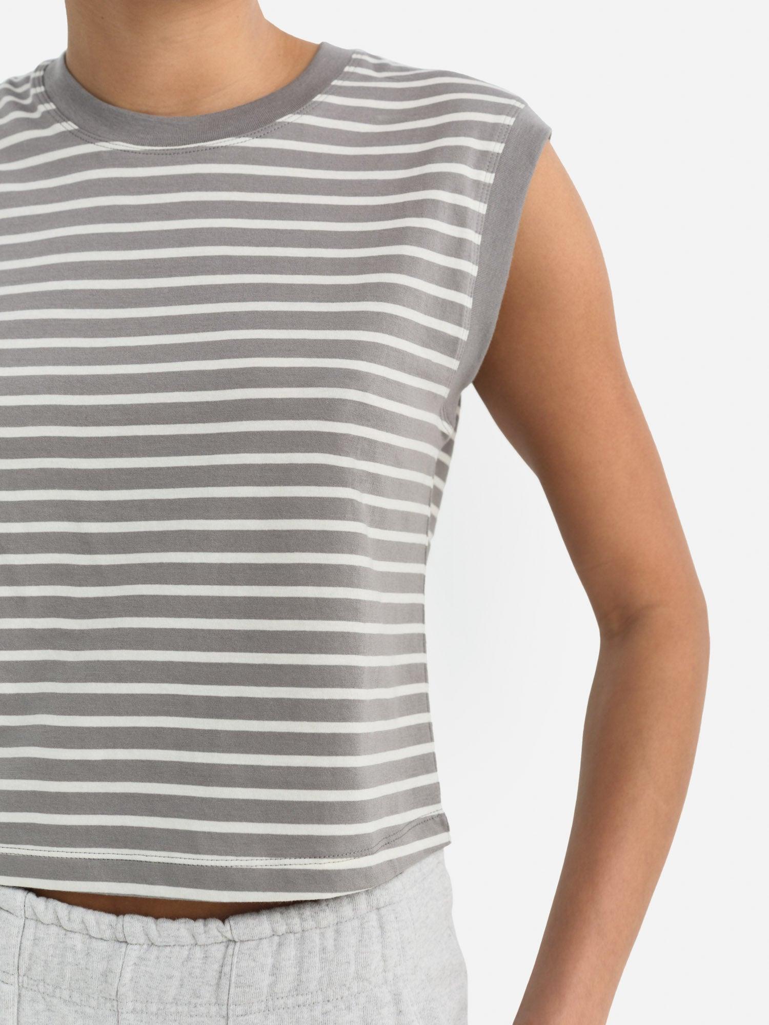 Organic Cotton Striped Muscle Tank Female Product Image