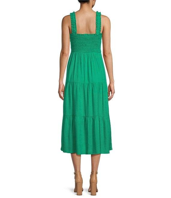 Copper Key Smocked Midi Dress Product Image