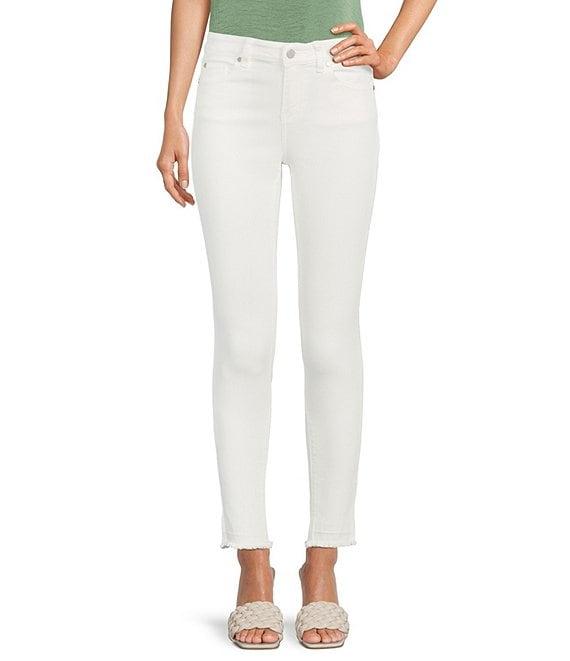 Vince Camuto Frayed Hem Skinny Leg Mid Rise Ankle Jeans Product Image