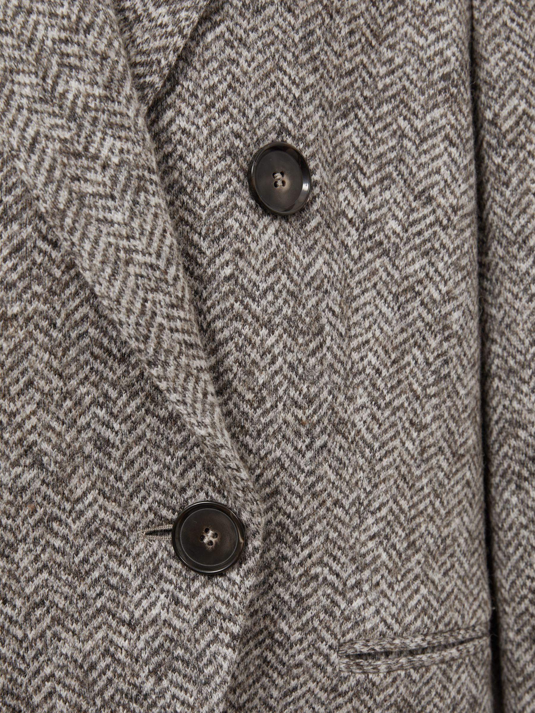 Wool and Cotton-Blend Tweed Suit Jacket in Grey Product Image