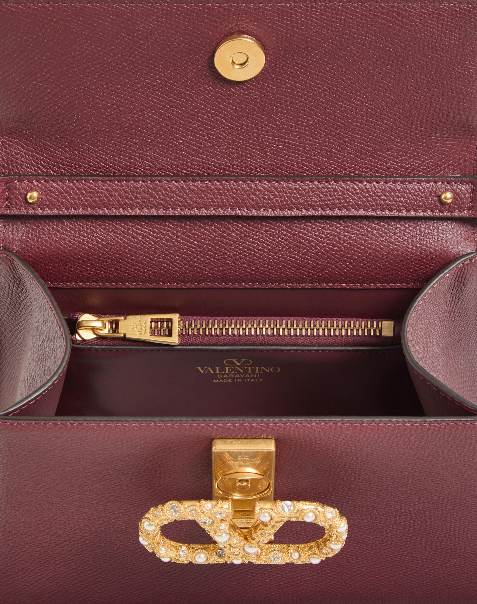 Valentino Garavani Vsling Small Handbag In Grainy Calfskin With Jewel Logo Product Image