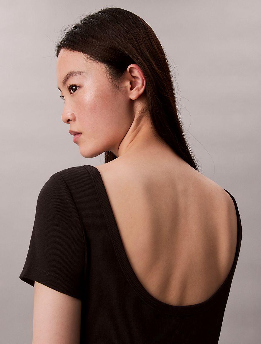 Cotton Contour Rib Short Sleeve Dress Product Image