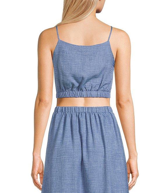 Blu Pepper Square Neck Cropped Coordinating Tank Top Product Image