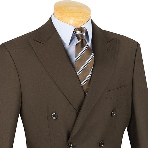 (40L, 58L) Double Breasted Suit 2 Piece Regular Fit in Brown Product Image