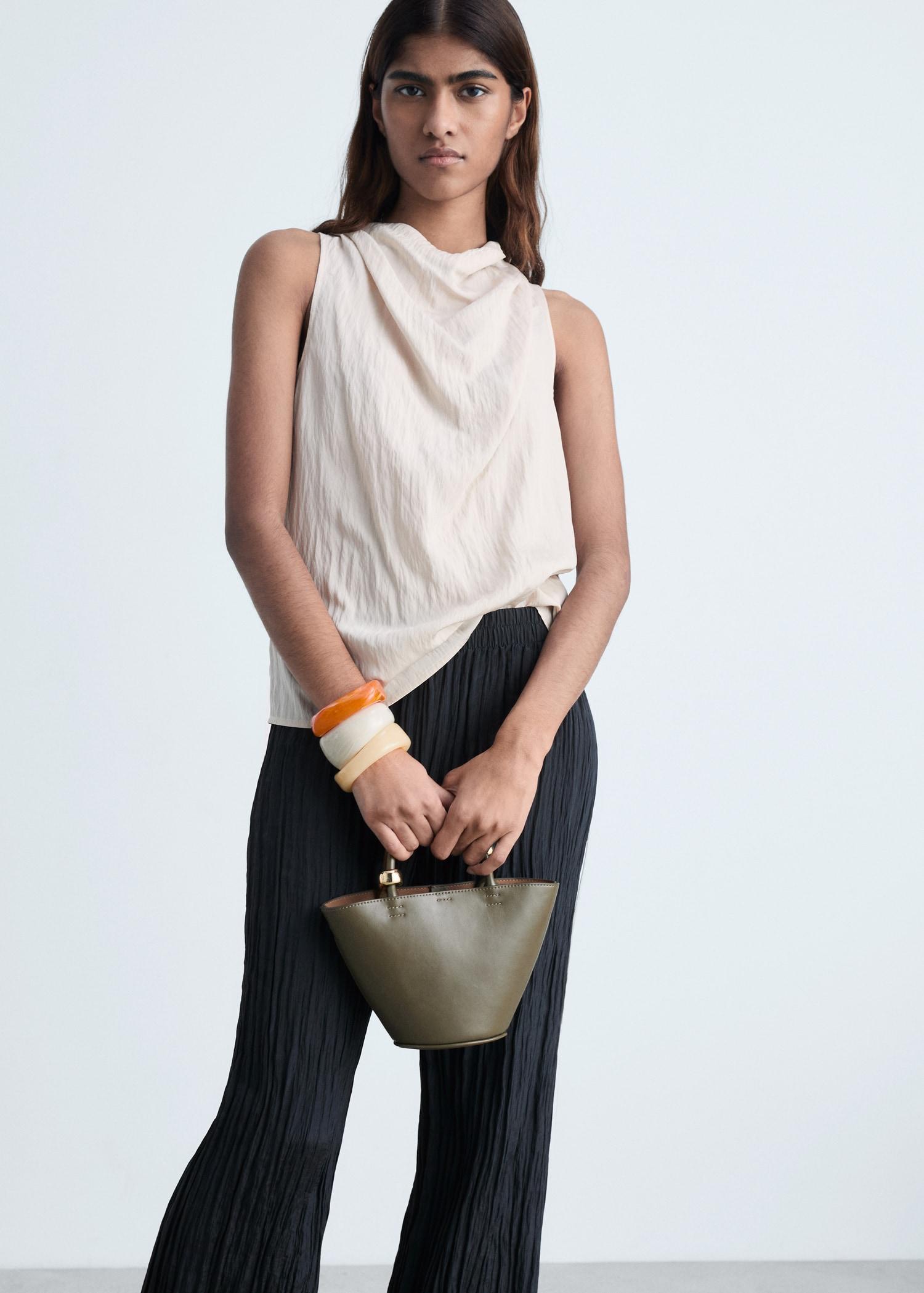 Pleated straight pants - Women | MANGO USA Product Image