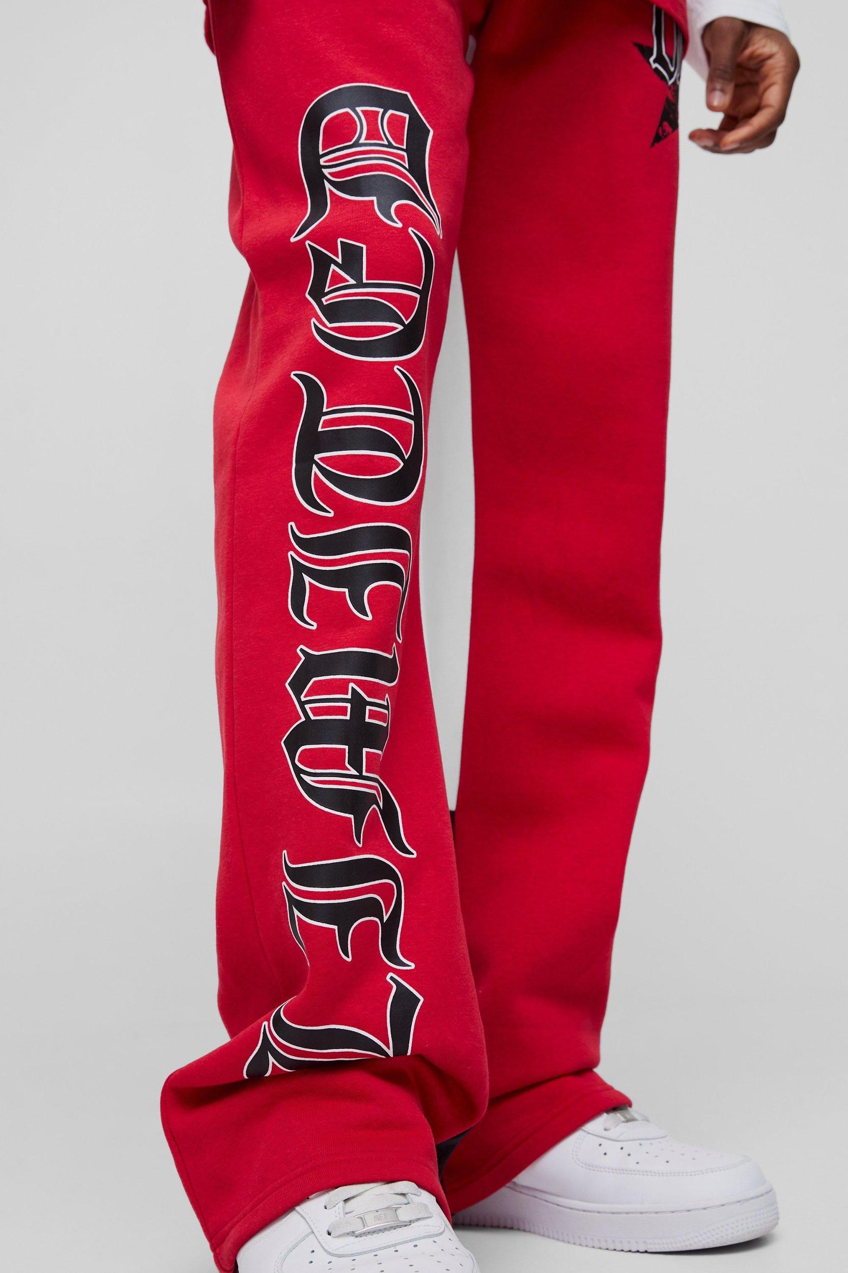 Tall Limited Print Flared Gusset Sweatpants | boohooMAN USA Product Image