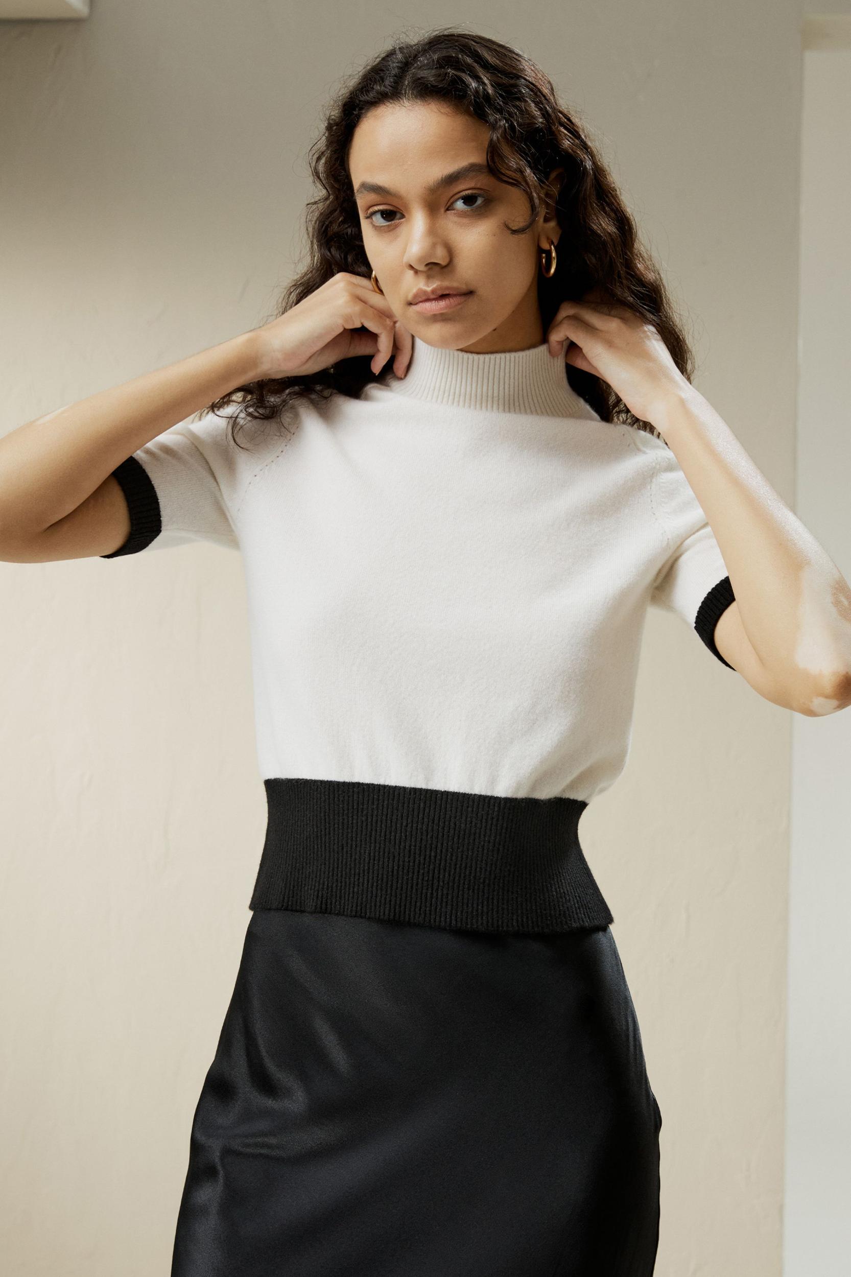 Gemini Mock Neck Cashmere Shirt Product Image