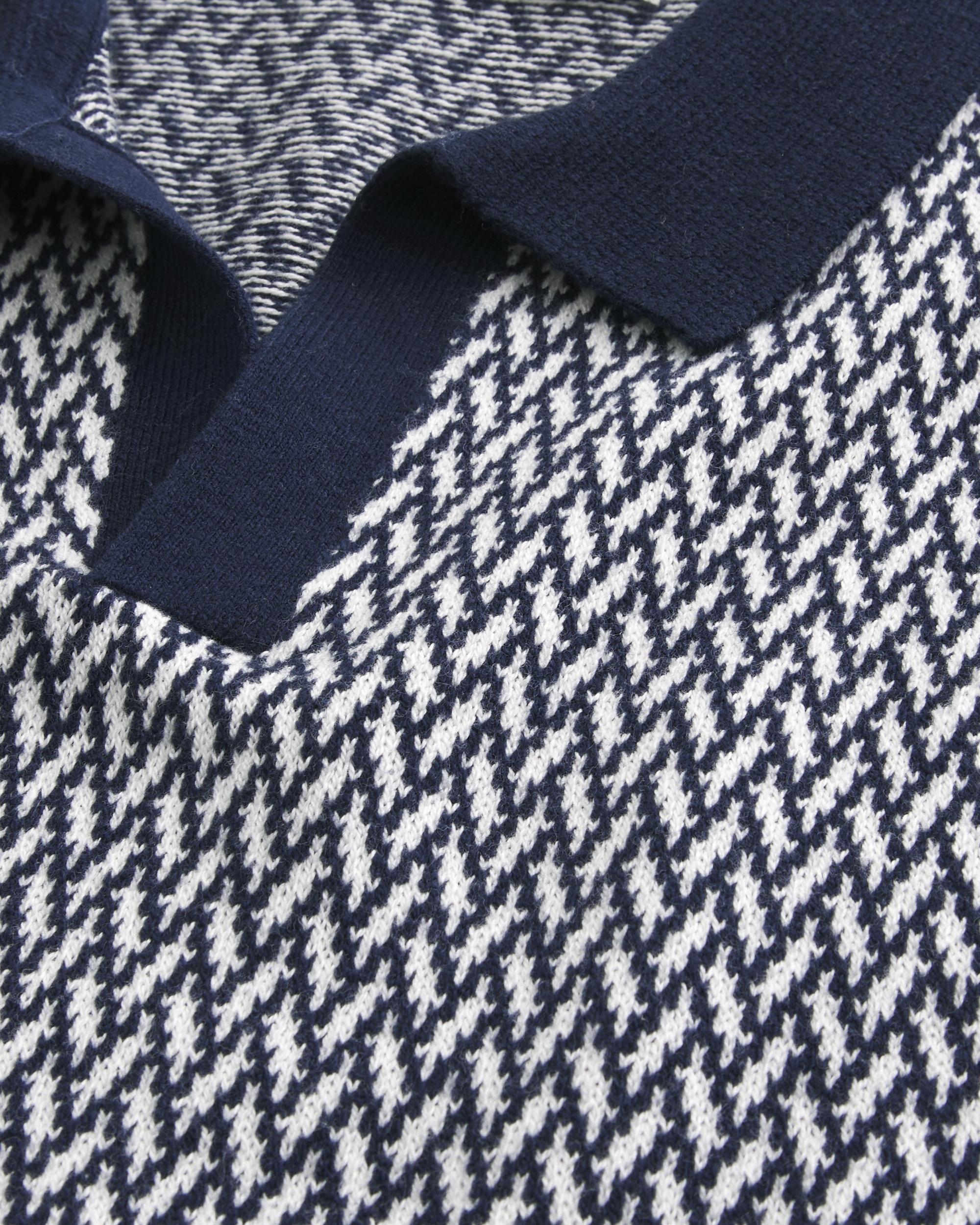 Boxy Short-Sleeve Sweater Polo Product Image