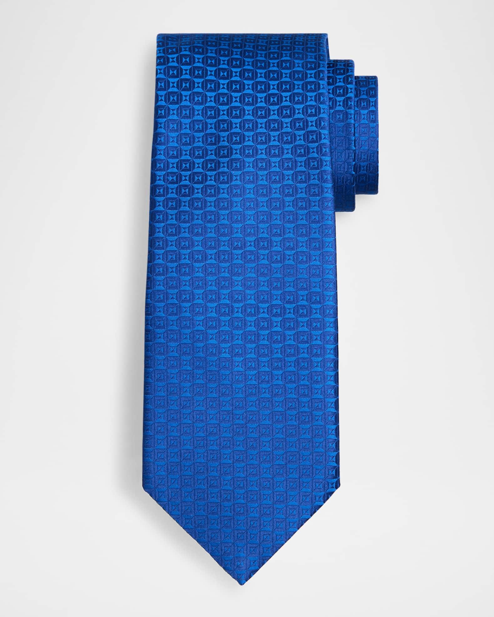 Men's Tonal Woven Oval Silk Tie Product Image