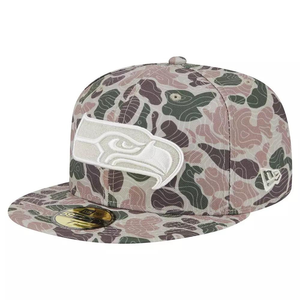 Men's New Era  Seattle Seahawks Geo Camo 59FIFTY Fitted Hat, Size: 7 1/8, Green Product Image