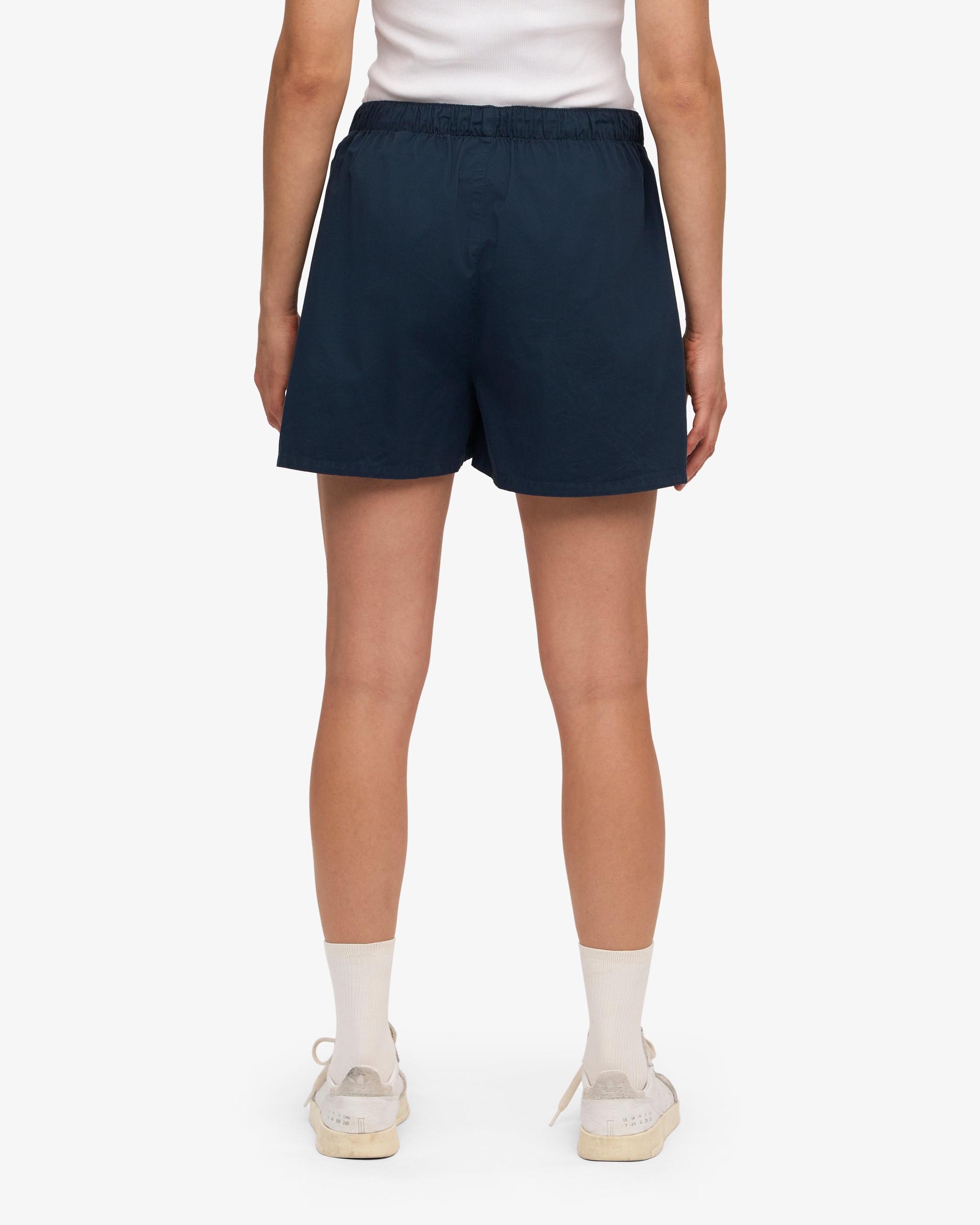 Women Organic Twill Shorts - Navy Blue Product Image