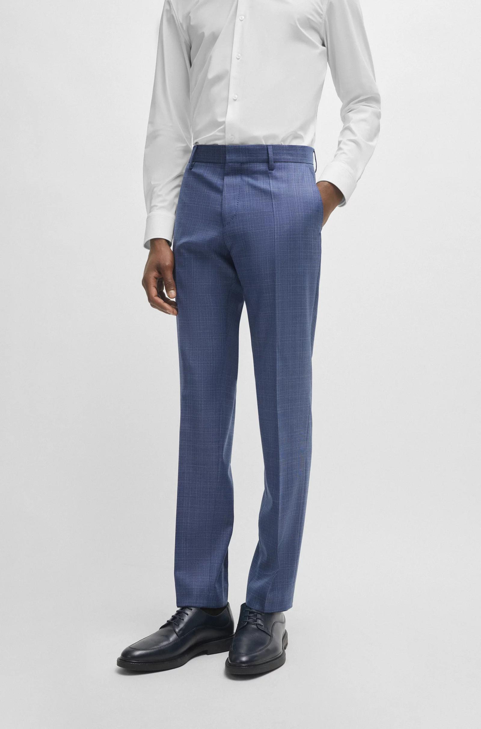 BOSS SLIM-FIT 2pcs Suit In CHECKED VIRGIN-WOOL SERGE Product Image