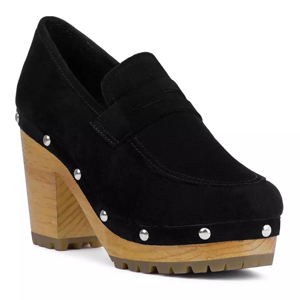 Rag & Co Osage Women's Suede Heeled Clogs,  Product Image