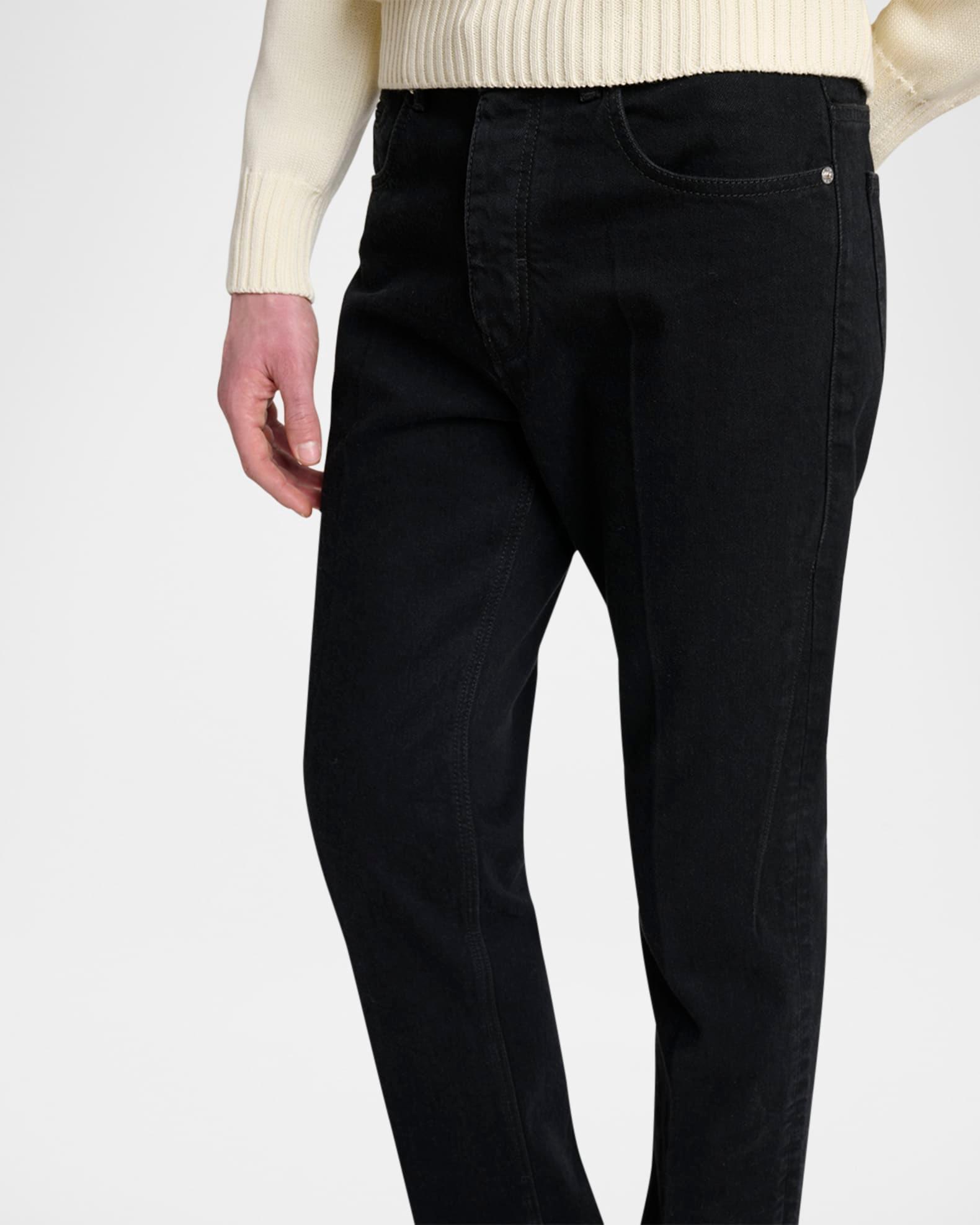 Men's Straight-Fit Black Denim Jeans Product Image