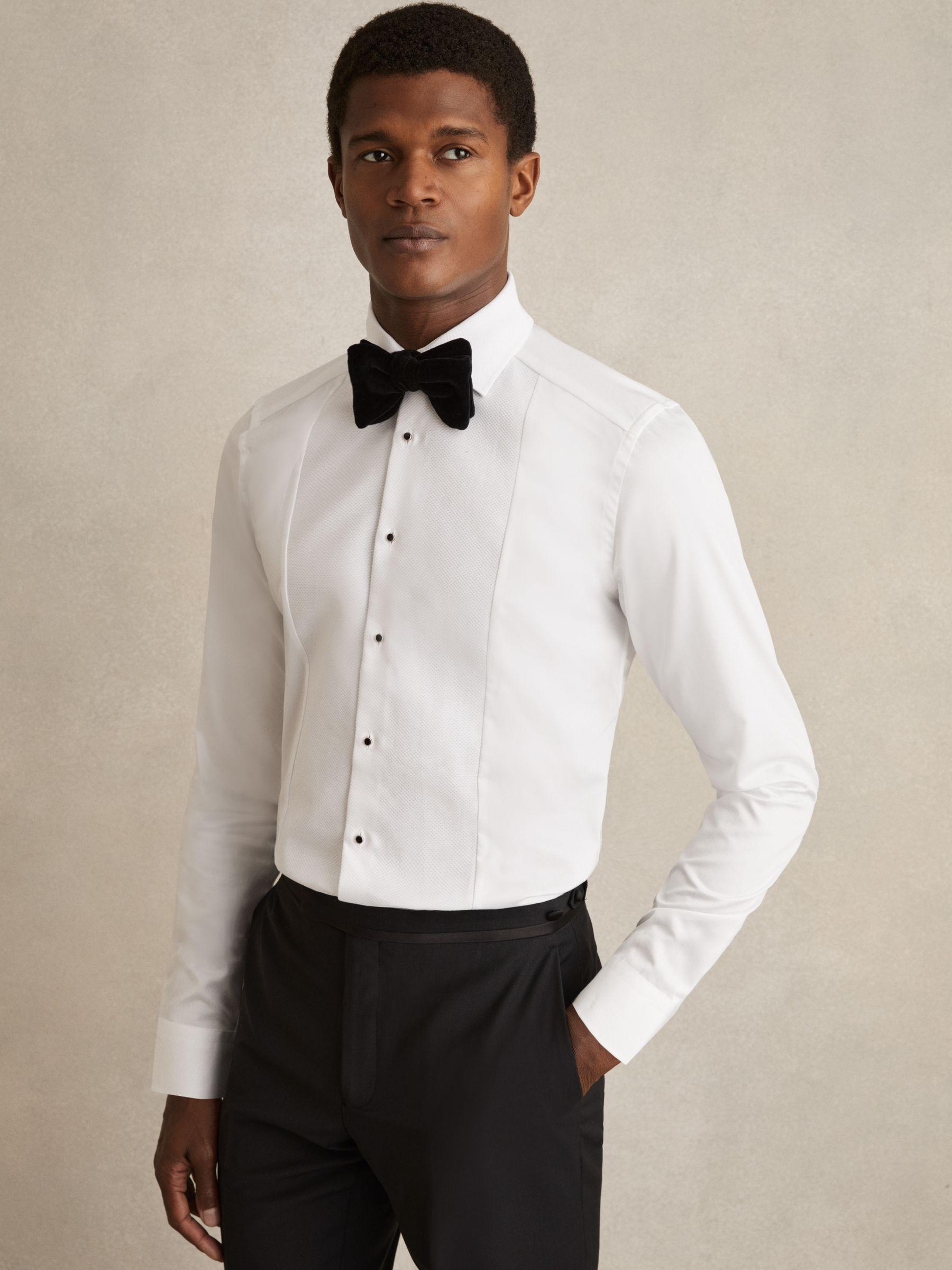 Cotton Marcella Tuxedo Shirt Regular-Fit in White Product Image