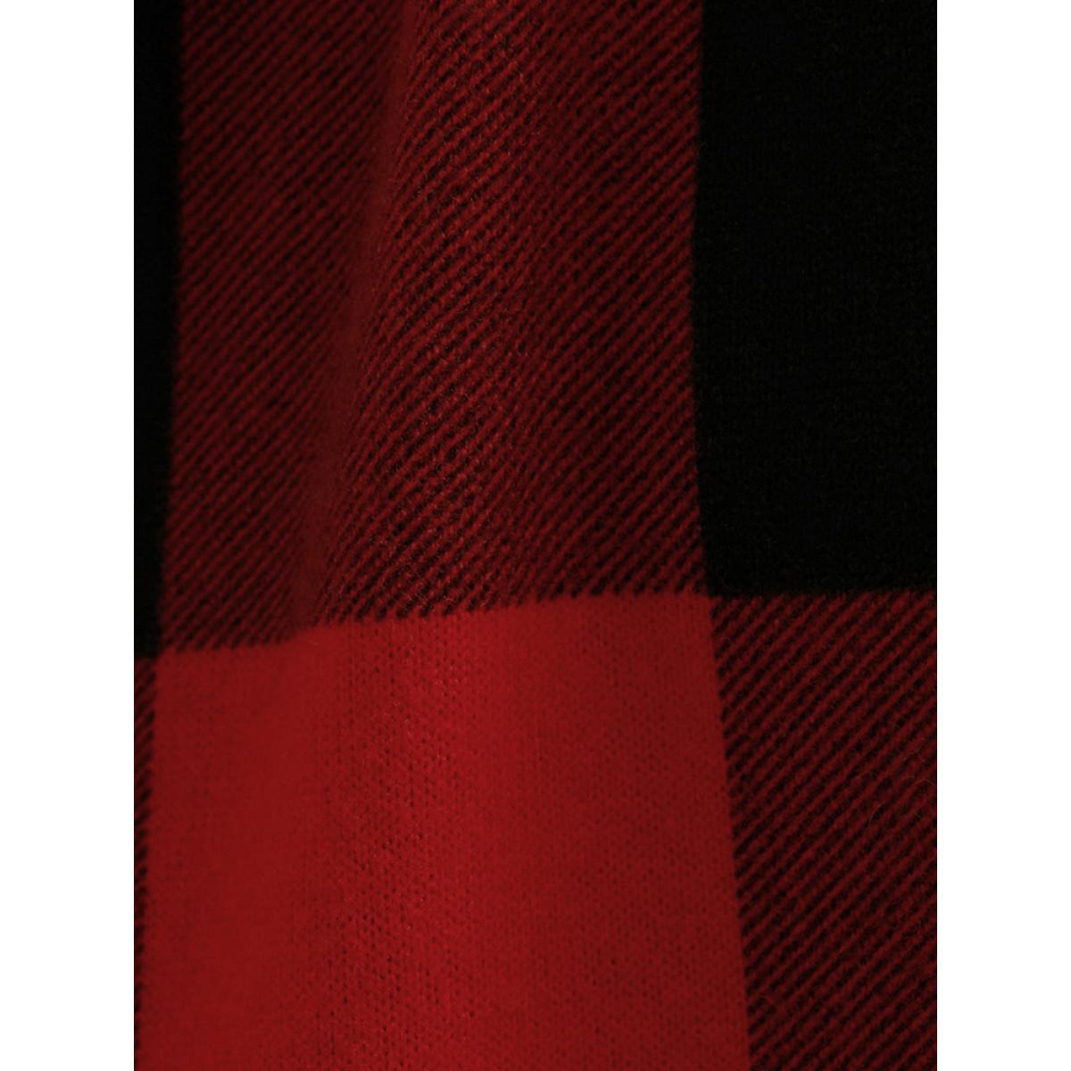 Plus Size Solid Patchwork Pocket Belted Plaid Dress Scarlet Women Elegant Belted V-neck Long Sleeve Curvy Midi Dress BloomChic 18-20/2X Product Image