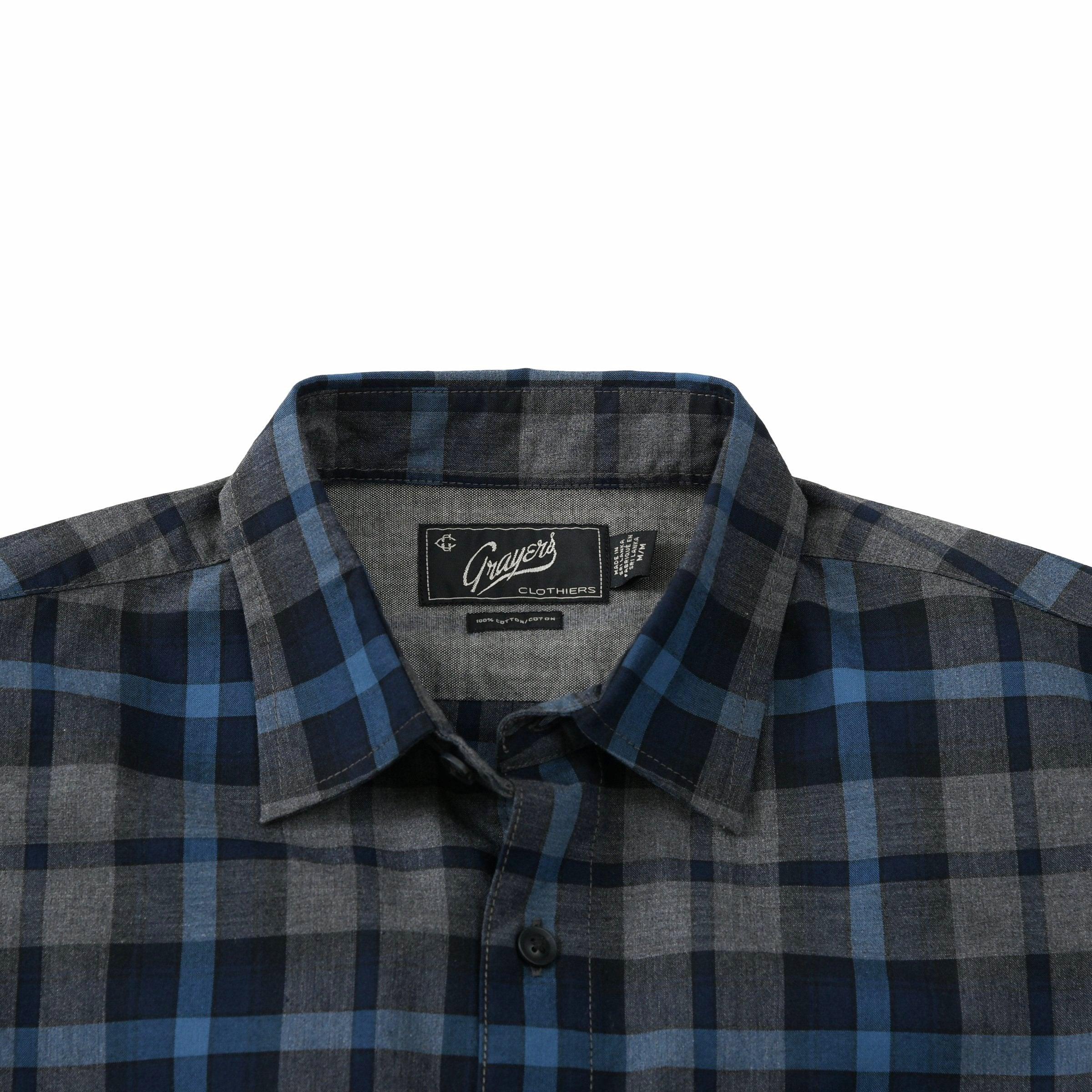 Heath Heather Poplin Shirt - Gray Navy Blue (Final Sale)* Product Image