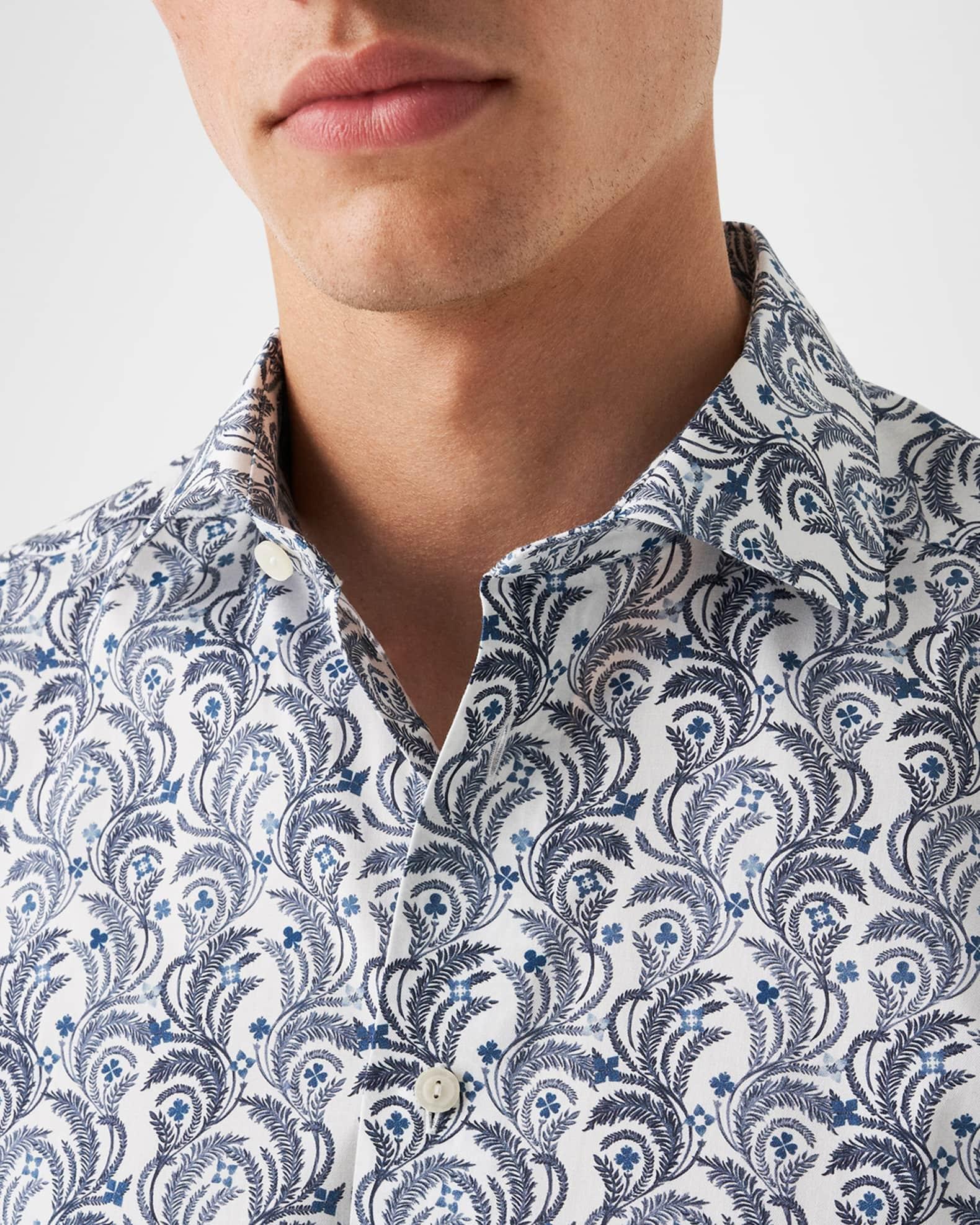 Men's Signature Twill Floral Slim-Fit Dress Shirt Product Image