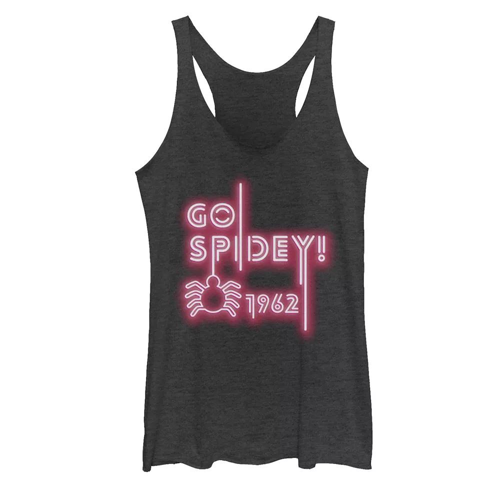 Juniors' Marvel Spider-Man Go Spidey Tank Top, Girl's, Size: Small, Black Grey Product Image