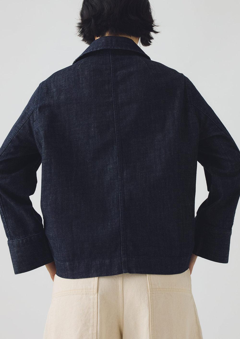 Wide Sleeve Organic Indigo Denim Jacket | Indigo Product Image