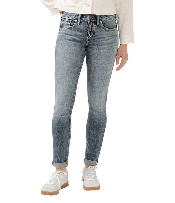 Silver Jeans Co. Girlfriend Mid Rise Power Stretch Skinny Jeans Product Image