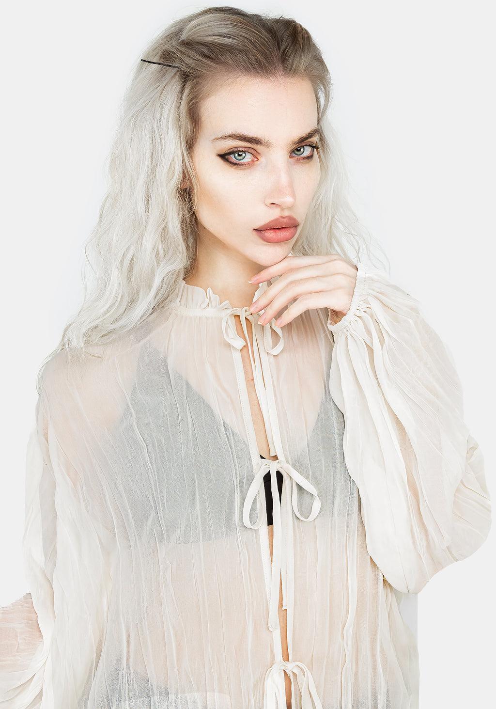 Villain Textured Blouse - White Product Image