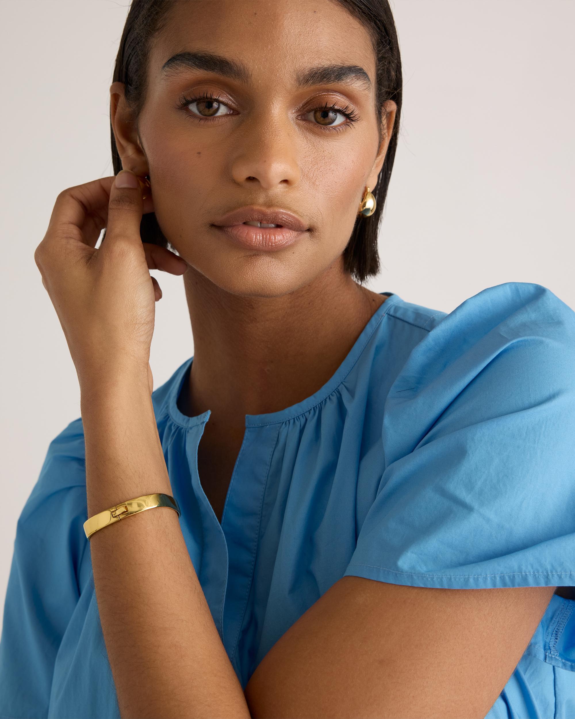 Quince | Women's Poplin Tiered Mini Dress Organic Cotton Product Image