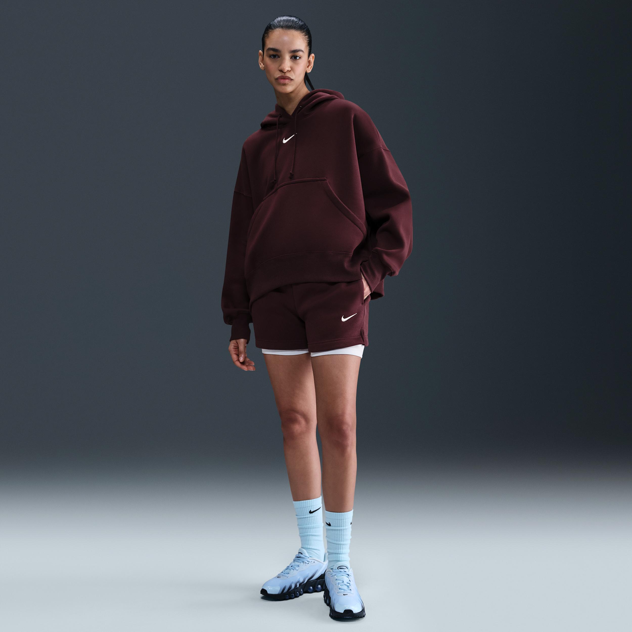 Womens Nike Sportswear Phoenix Fleece Mid-Rise 4 Shorts | IH2108-652 Product Image