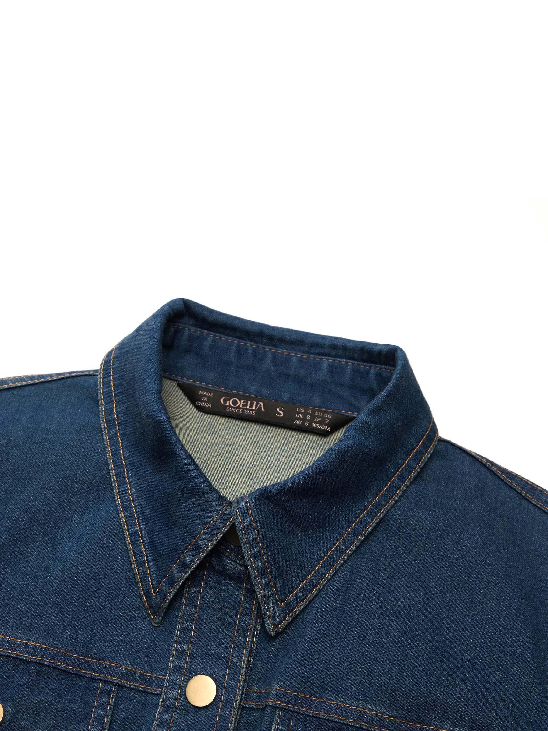 Denim Gathered Waist Women Maxi Dress With Belt Product Image