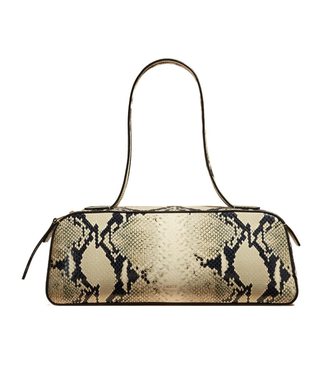 KHAITE Womens Natural Simona Snakeskin-effect Leather Shoulder Bag In Multi Product Image