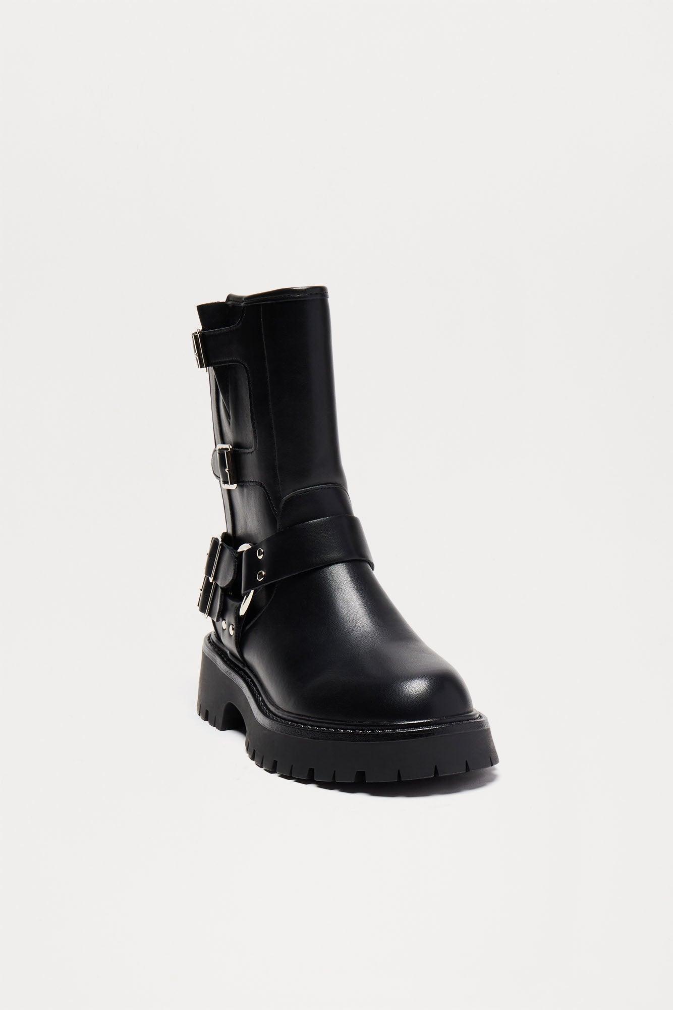 Motor Club Biker Boots - Black Product Image