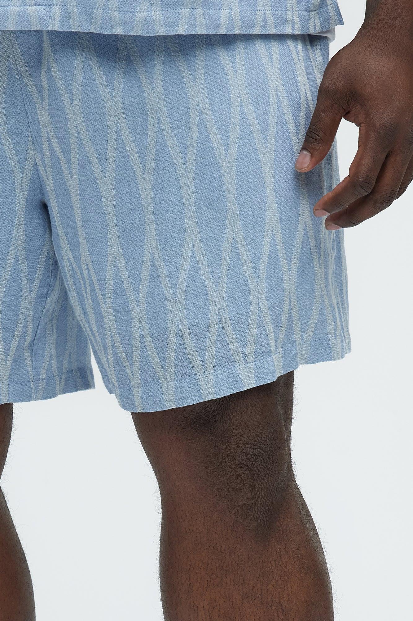 Waved Lines Shorts - Blue/combo Product Image