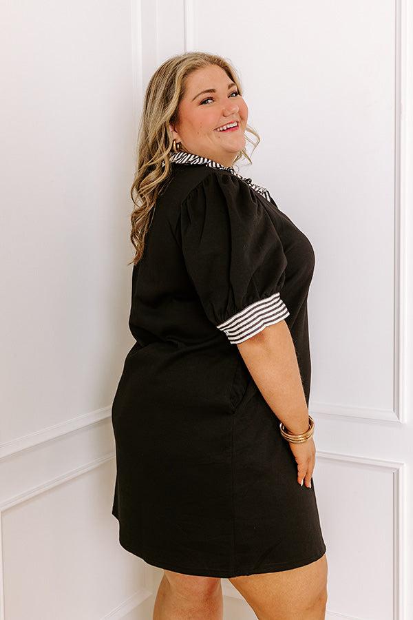 Yacht Club Livin' Mini Dress in Black Curves Product Image