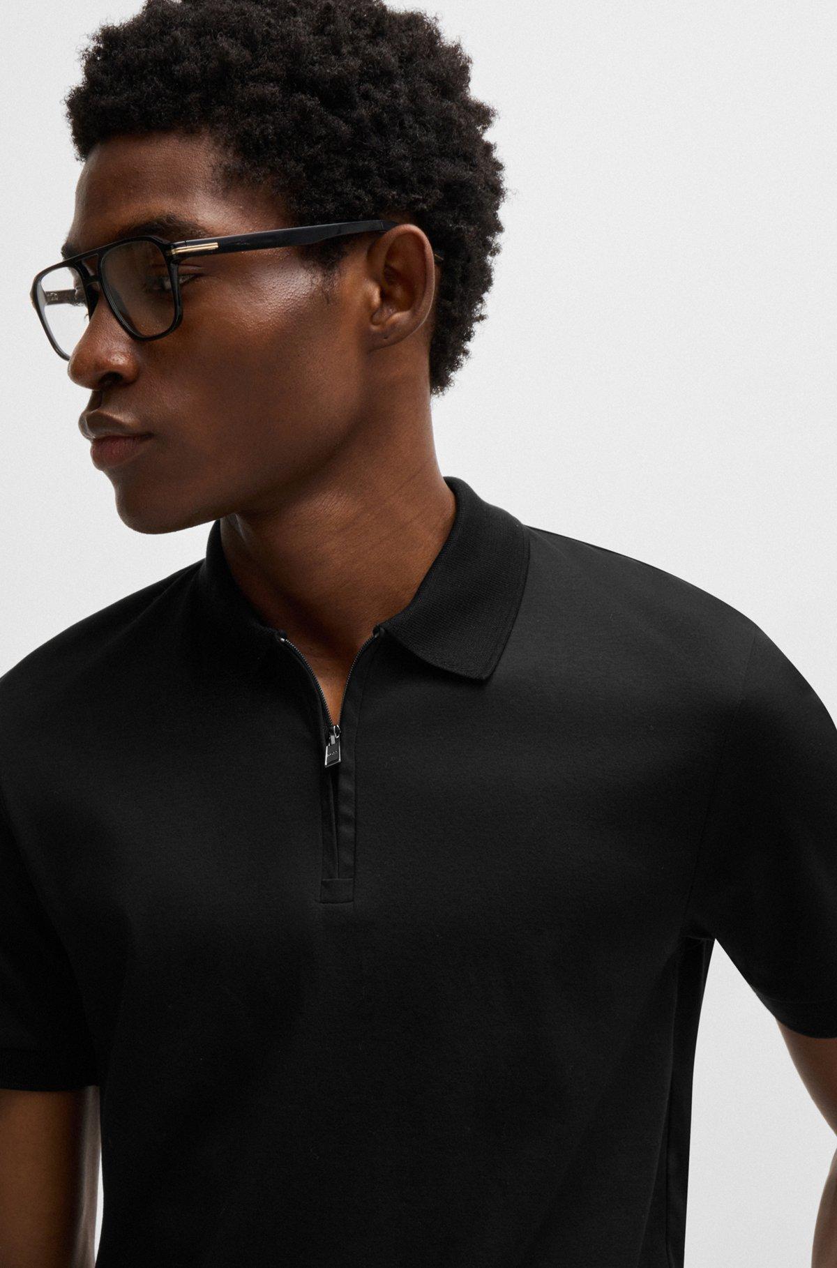 Slim-fit polo shirt in mercerized cotton Product Image