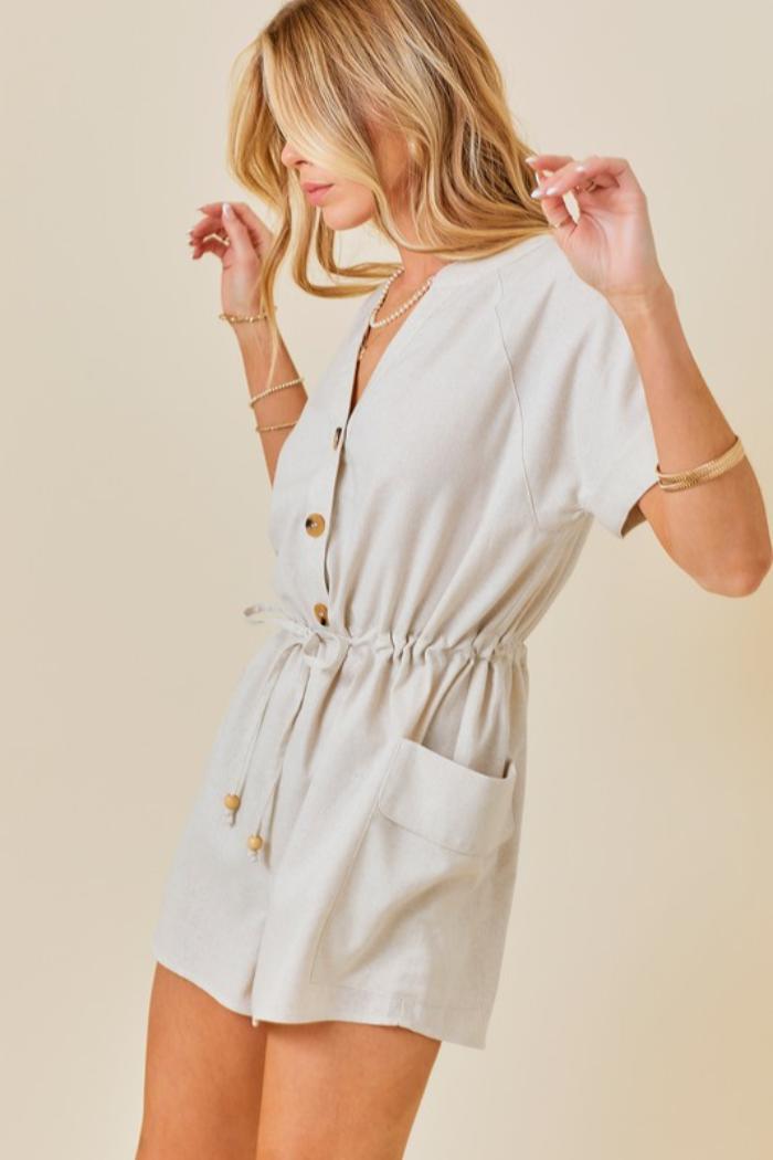 Linen Blend Romper Product Image