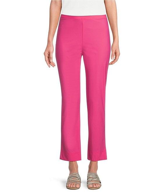 IC Collection Stretch Woven Slim Leg Slit Hem Ankle Pants Product Image