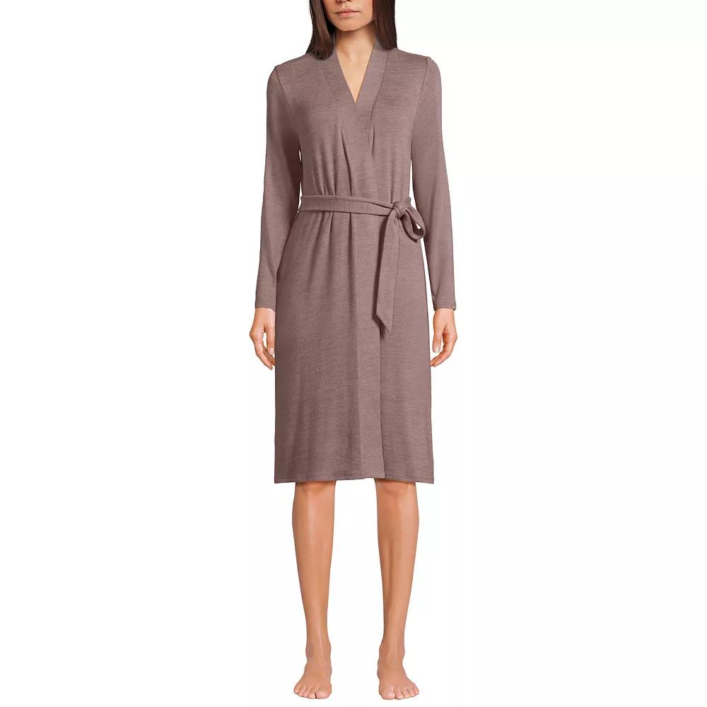 Women's Lands' End Cozy Faux Cashmere Robe, Size: Small, Rosewood Grey Product Image