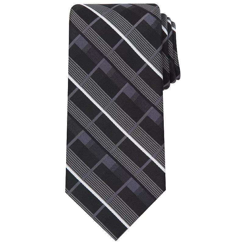 Men's Bespoke Patterned Tie, Black Shaw Product Image