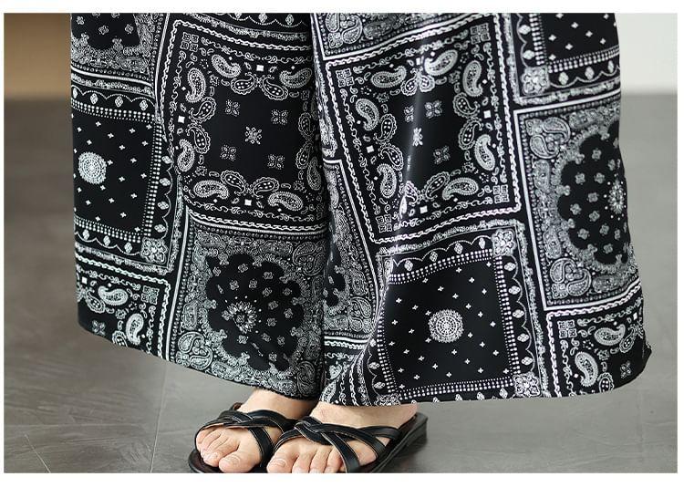 Sleeveless Pattern Wide Leg Jumpsuit Product Image