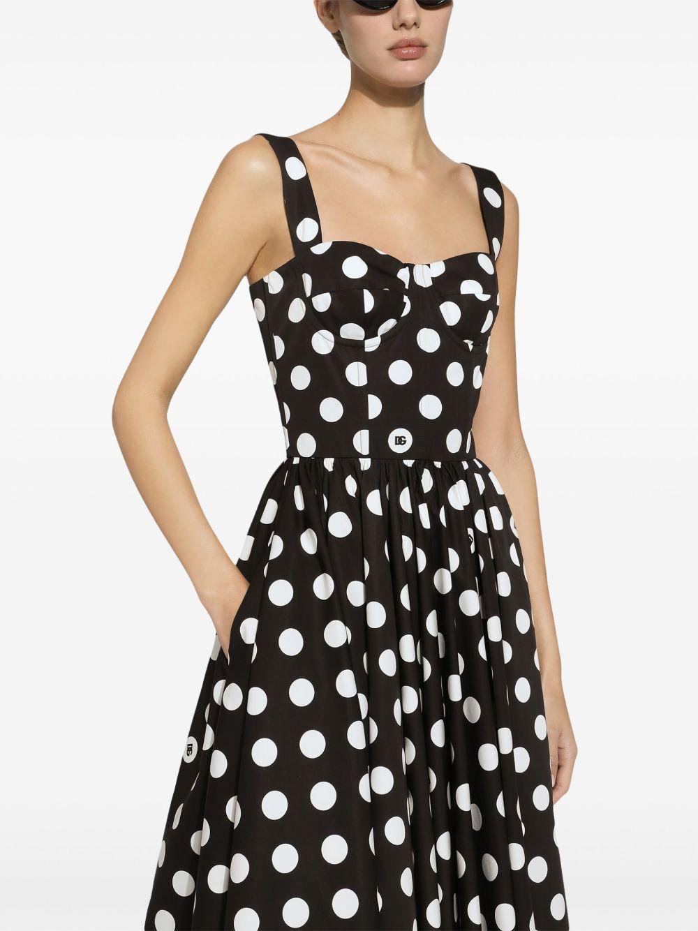 polka-dot corset midi dress Product Image